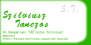 szilviusz tanczos business card